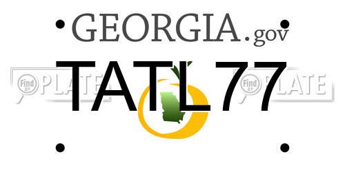 TATL77 Georgia License Plate