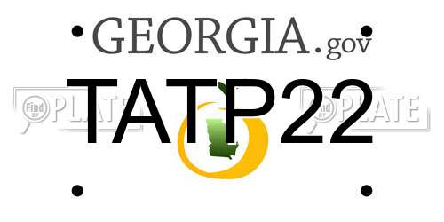 TATP22 Georgia License Plate