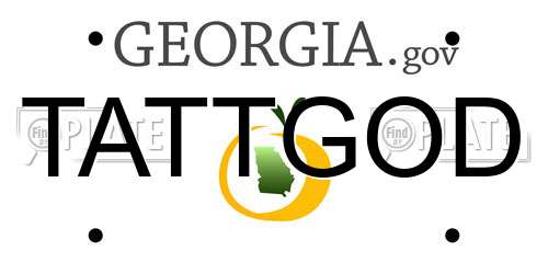 TATTGOD Georgia License Plate