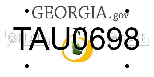 TAU0698 Georgia License Plate