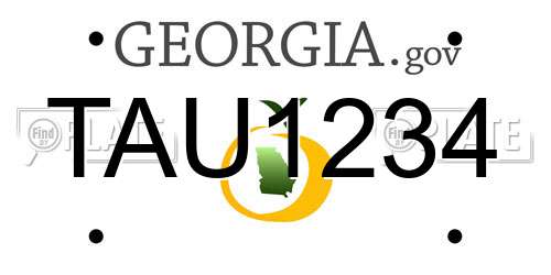 TAU1234 Georgia License Plate