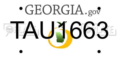 TAU1663 Georgia License Plate