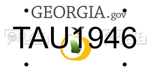TAU1946 Georgia License Plate