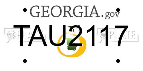 TAU2117 Georgia License Plate