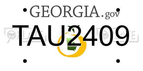TAU2409 Georgia License Plate