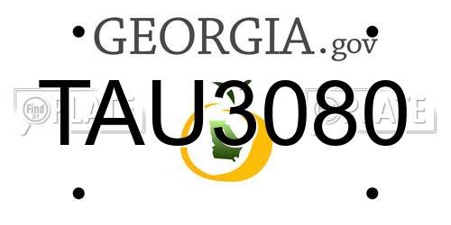 TAU3080 Georgia License Plate