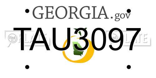 TAU3097 Georgia License Plate