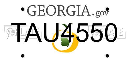 TAU4550 Georgia License Plate