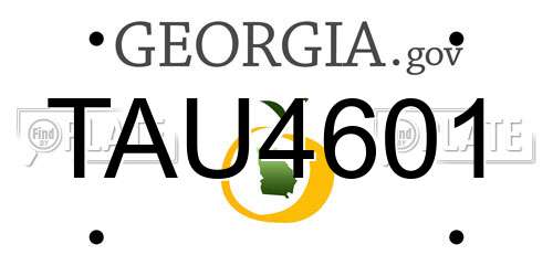 TAU4601 Georgia License Plate