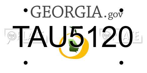 TAU5120 Georgia License Plate