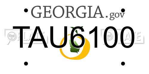 TAU6100 Georgia License Plate