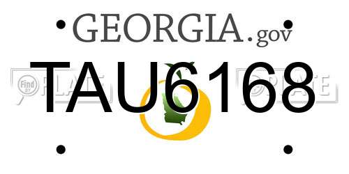 TAU6168 Georgia License Plate