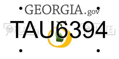 TAU6394 Georgia License Plate
