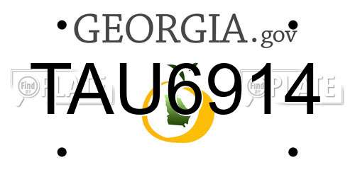 TAU6914 Georgia License Plate
