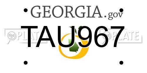 TAU967 Georgia License Plate