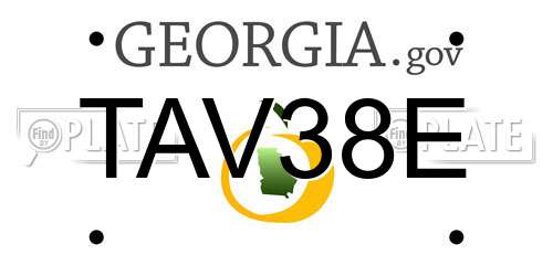 TAV38E Georgia License Plate