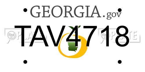 TAV4718 Georgia License Plate