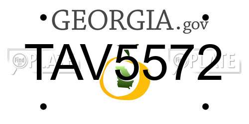 TAV5572 Georgia License Plate