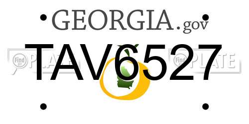 TAV6527 Georgia License Plate