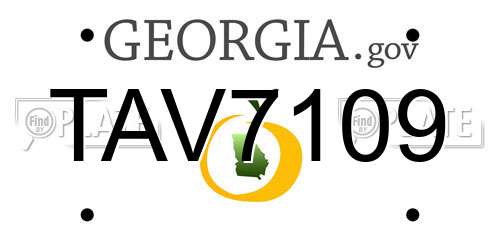 TAV7109 Georgia License Plate