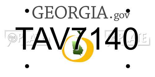 TAV7140 Georgia License Plate