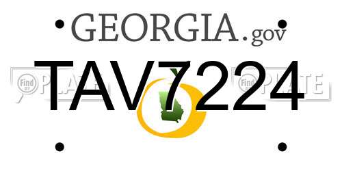 TAV7224 Georgia License Plate