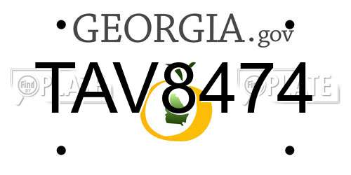 TAV8474 Georgia License Plate