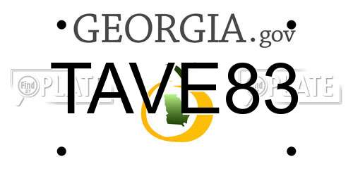 TAVE83 Georgia License Plate