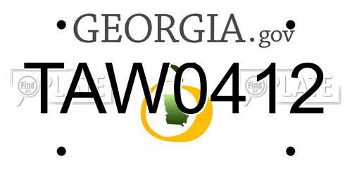 TAW0412 Georgia License Plate