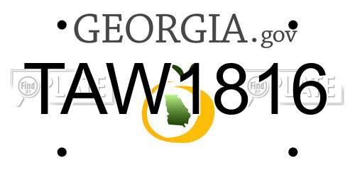TAW1816 Georgia License Plate
