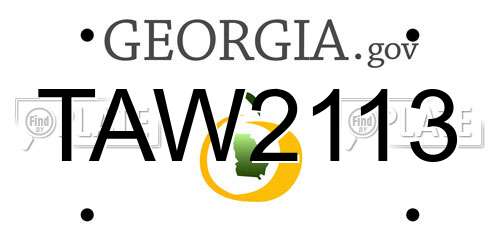 TAW2113 Georgia License Plate
