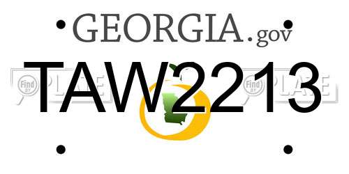 TAW2213 Georgia License Plate