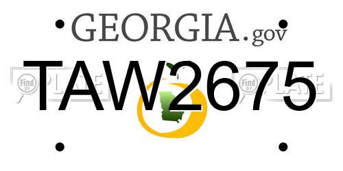 TAW2675 Georgia License Plate