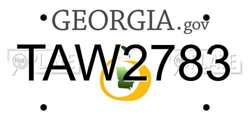 TAW2783 Georgia License Plate
