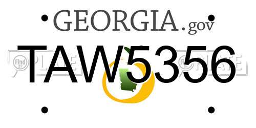 TAW5356 Georgia License Plate