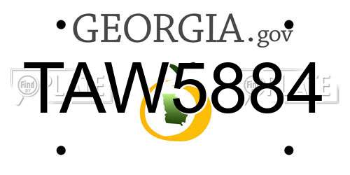TAW5884 Georgia License Plate