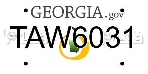 TAW6031 Georgia License Plate