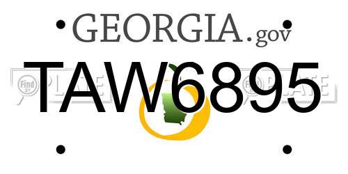 TAW6895 Georgia License Plate