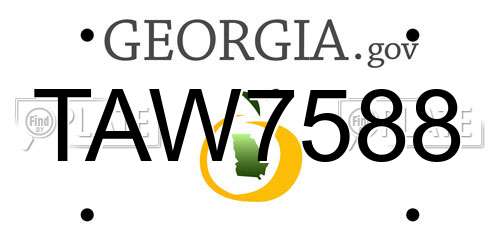 TAW7588 Georgia License Plate