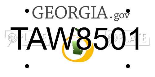 TAW8501 Georgia License Plate