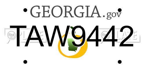 TAW9442 Georgia License Plate