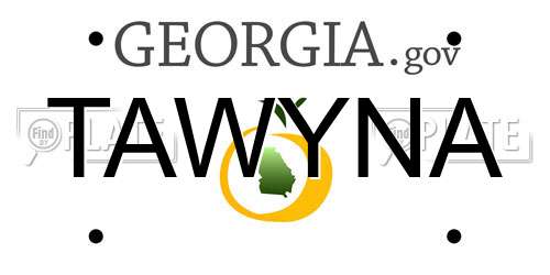 TAWYNA Georgia License Plate
