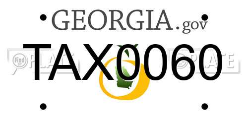 TAX0060 Georgia License Plate