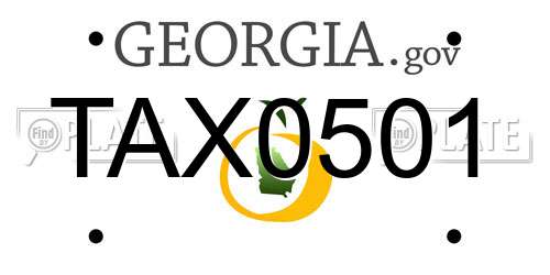 TAX0501 Georgia License Plate