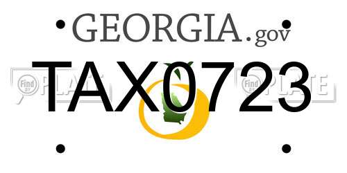 TAX0723 Georgia License Plate