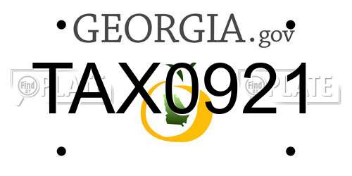 TAX0921 Georgia License Plate