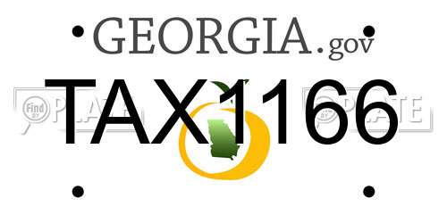 TAX1166 Georgia License Plate
