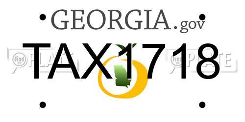 TAX1718 Georgia License Plate