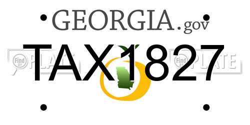 TAX1827 Georgia License Plate