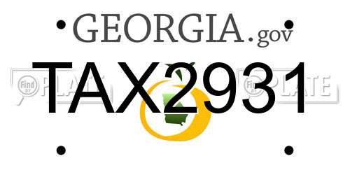 TAX2931 Georgia License Plate
